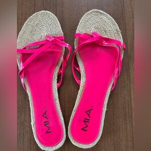 MIA Women’s Hot Pink Strappy Espadrille Sandals